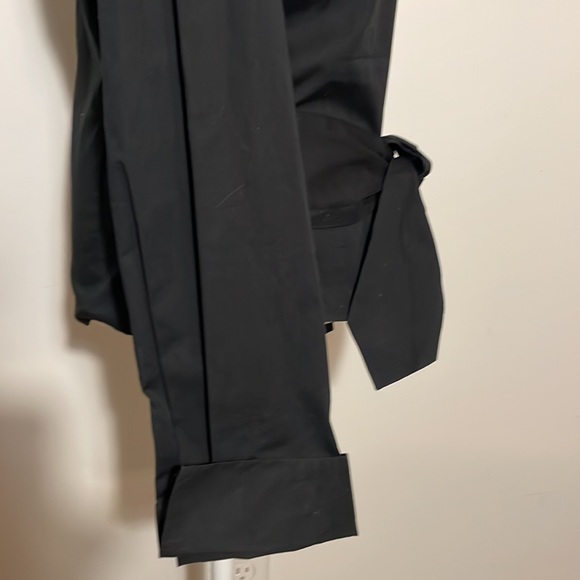 Coldwater Creek Black Tailored Shirt with Fabric wraps around front to tie SZE L - Picture 6 of 9